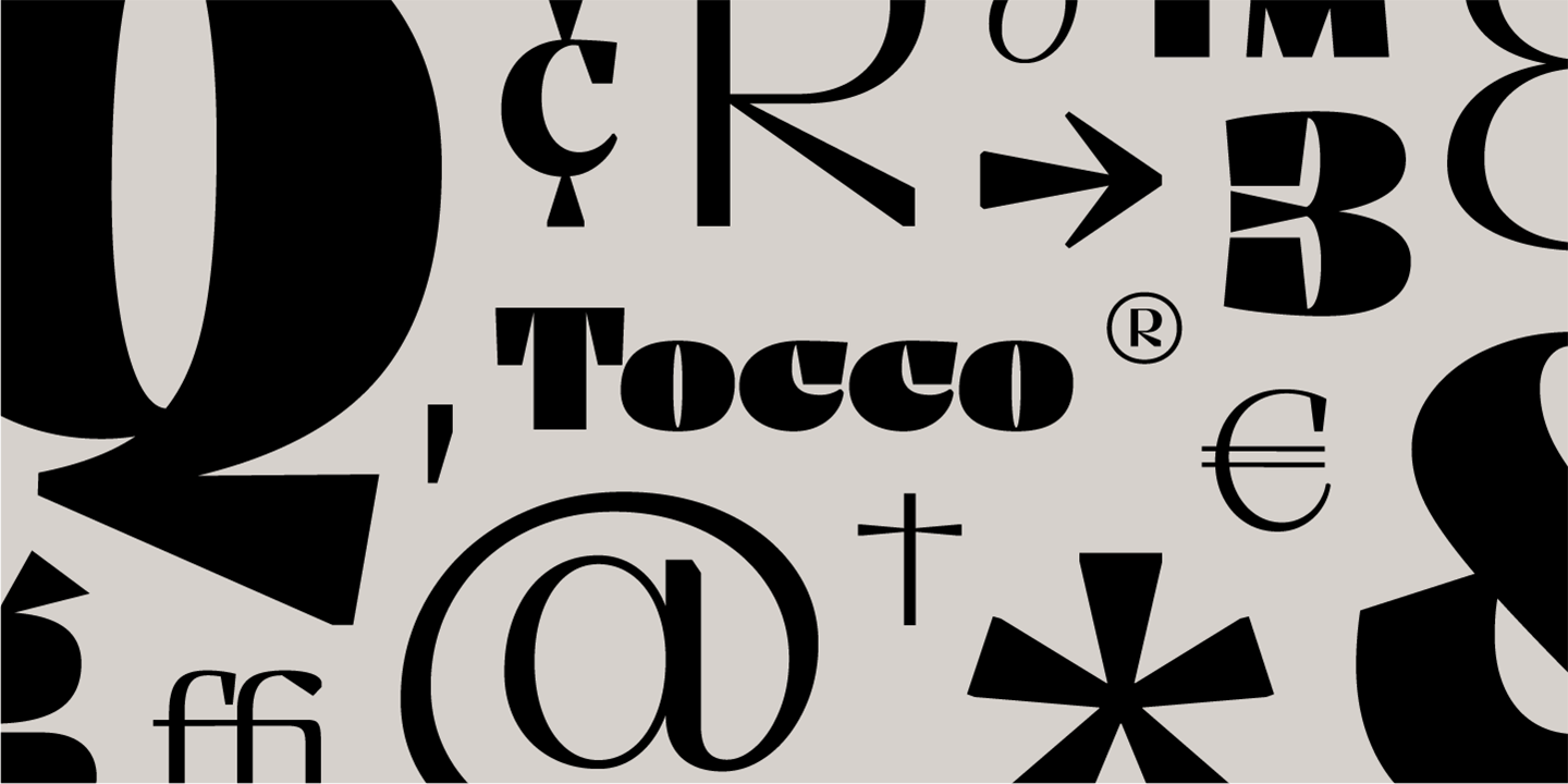Пример шрифта Tocco